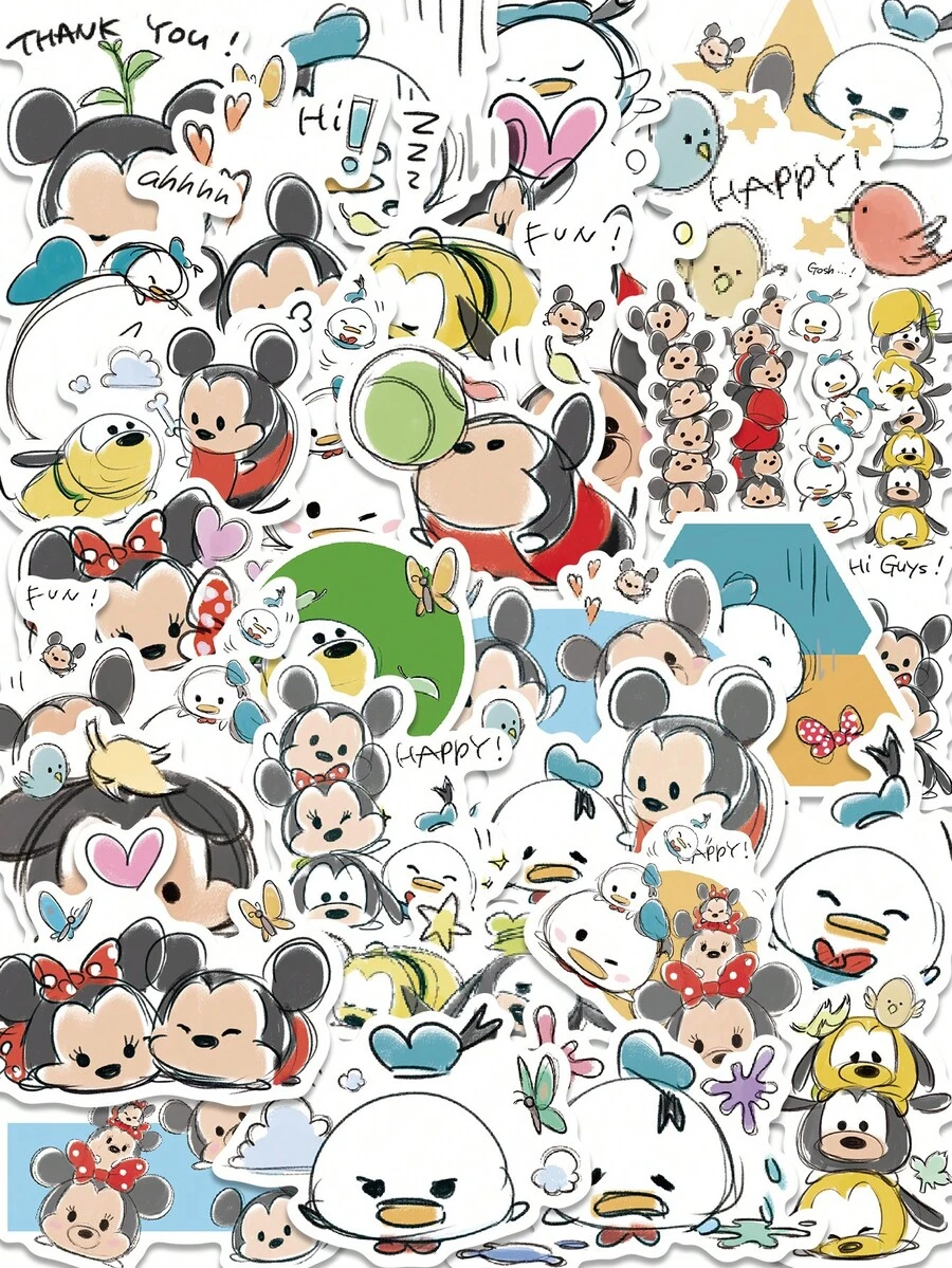 Disney 50 miếng dán hình chuột Mickey hoạt hình mini dễ thương, miếng dán vinyl đáng yêu phù hợp để dán lên laptop, bình nước, sổ tay, ốp điện thoại, vali, sổ kế hoạch, trang trí hàng ngày, quà Giáng sinh và sinh nhật. - 1 Set - Xem 1