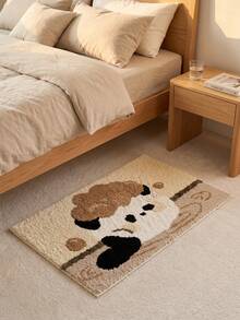 1 Piece Cute Panda Bath Pattern Bathroom Floor Mat, Imitation Cashmere Fluffy Door Mat, Comfortable Non Slip Entrance Carpet, Suitable For Decoration In Bedrooms, Bathrooms, Kitchens, And Entrance Passages - A - View 4