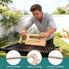 Wooden Grill Scraper, Brush Natural Hardwood BBQ Cleaner, Grill Grate Cleaner For Traeger Grills -  Bristle-Free Grill Cleaning Tool With Pro Series, Ironwood, And Timberline Grills - WOOD - View 4