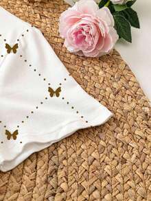 Camiseta de mujer con cuello redondo, estampado de corazones y lunares, y bloques de color - Blanco 2 - Ver 4