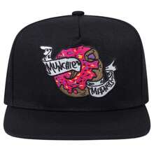 Mũ lưỡi trai in hình graffiti hình bánh donut và ký hiệu bàn tay, kiểu dáng mũ snapback, phong cách đường phố thường ngày, có thể điều chỉnh, chất liệu hip hop. - A - Xem 2