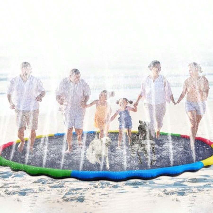Lewtemi - Almohadilla antideslizante extragrande de 180 pulgadas para adultos y perros gigantes al aire última intervensión aspersores gruesos para piscina, juguetes de verano, divertida alfombra de - Multicolor - Ver 1