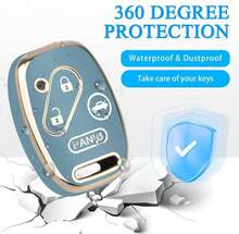MILD EAST For  Key Fob Cover With Keychain, Car Key Case Shell Protector For  Accord 2003-2012 | Civic 2006-2013 | Pilot 2005-2015 CRV CRZ Fit Odyssey 4 Buttons Smart Remote Control, Blue - ColorD - 查看 4
