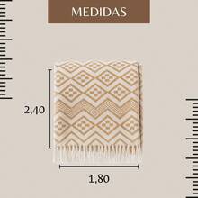 Premium Oasis Double Sofa Throw With Fringe And Super Comfortable Geometric Texture - 2.40x1.80m - Camel - View 10