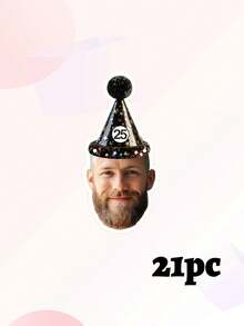 7/14/21pcs Banner Foto Wajah yang Dipersonalisasi, Banner Topi Pesta Kustom untuk Wajah, Banner Kepala Kustom yang Menyenangkan untuk Perayaan Ulang Tahun/Ulang Tahun Pernikahan, Banner Topi Pesta yang Dipersonalisasi untuk Dekorasi Banner Keluarga yang Menyenangkan - MultiWarna - View 14