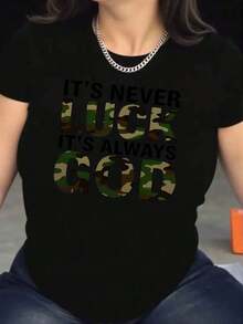 Mujeres Camuflaje Imprimir Redondo Cuello Corto Manga Camiseta - Deportivo Informal Estilo, Simple Deportivo Diseño, 95% Poliéster 5% Spandex 180 gramos Impreso Diseño, Primavera/Verano Cómodo Y Transpirable A la moda Y Versátil, Expresivo Y Único, Ligero Y Suave, Completo De Energía. Conjuntos de Verano 2026 para Vacaciones, Elegantes Blusas de Algodón Puro para Mujer, Ropa para Conciertos, Estilo Vintage Urbano Unisex, Camiseta de Manga Corta con Cuello Redondo de Algodón Suelto, 100% algodón puro - Negro - Ver 1