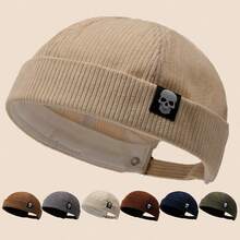 Mũ chủ nhà phong cách đường phố Hip-Hop, mũ lưỡi trai văn học kiểu Hồng Kông unisex, mũ Tangzhuang đầu lâu thời trang đa năng - A - Xem 13