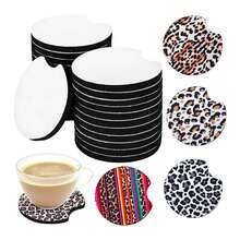 40PCS Sublimation Blanks Car Coasters,Sublimation Coasters Blanks 2.75 Inch/3mm Thicker Circular For Thermal Sublimation - Multicolor - View 1