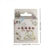46片可愛兔子兒童裝飾貼紙，整體清新百搭溫柔甜美風，趣味兔子圖案營造少女氛圍，精緻小不規則切割工藝，設計優雅美觀 - 彩色 - 查看 9