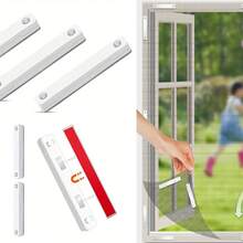 6 pezzi Dispositivo per zanzariera ad alta traspirabilità, installazione senza foratura e tagliabile, clip magnetiche riutilizzabili per zanzariera, dispositivo anti-caduta per finestre, stile di protezione per finestre domestiche, clip magnetiche per zanzariera, adatto per finestre - Multicolore - Visualizzare 2
