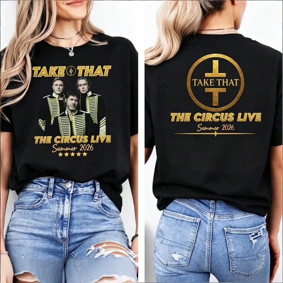 Take That Circus Live Summer 2026 Tour Shirt Concert Tee - 黑色 - 查看 1