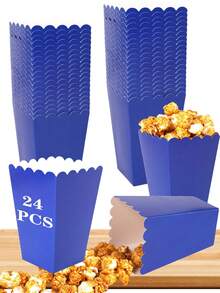 100/48/36/24/12个/1个白色爆米花盒，2个4.5 x 3英寸迷你爆米花盒，适合电影之夜装饰、圣诞节/万圣节 - 深藍色 - 查看 33