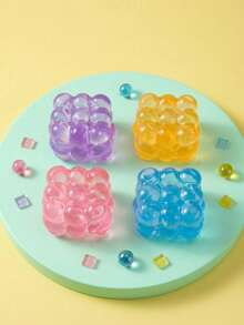 Cube Malt Sugar Slow Rebound Soft Squishy Decor, Super Soft Transparent Jelly Squeeze Decor, Colorful Fashion Relaxation Accessory, Emotional Comfort Hand Toy Decor, Suitable For Teenagers And Adults, Perfect For Office Desk And Daily Relaxation Decoration - Multicolor - View 2