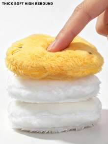 Bộ 3/6/9 bông phấn phủ hình động vật bằng nhung, hình thỏ, hổ, gấu trúc dễ thương, bông trang điểm mềm mại, dùng được cả khô và ướt, bông phấn tái sử dụng giúp cố định lớp trang điểm hoàn hảo cho phấn phủ, kem nền, phấn má hồng. - Nhiều màu - Xem 5