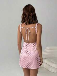 Vestido mini sexy sin espalda 95% algodón, esencial para el verano, adecuado para el uso diario, citas, fiestas, Navidad, Año Nuevo, Acción de Gracias, fiestas, bodas, playa, ceremonias de graduación, moda, elegante, casual, salidas, citas, reserva - Rosa - Ver 1