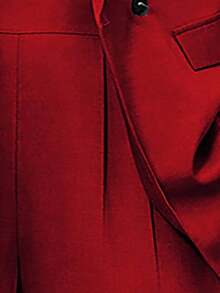Conjunto de traje informal de mujer con solapa, manga larga y holgado - Rojo - Ver 7