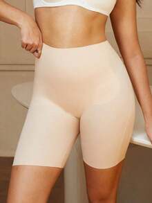 1 Piece Women's Seamless Waist Shaper, Christmas Dress Lingerie, Tummy Control And Slimming Panties, Bodysuit, Butt Enhancer Shapewear - 卡其色 - 查看 4