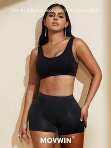 1 Piece Women's Seamless High Waist Shaping Shorts, Tummy Control Shapewear Underwear, Tight Shorts, Waist Trainer, Butt Pads, Shaping Pants - 黑色 - 查看 11