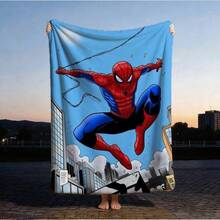 1pc S-Pider-Man Print Blanket,Retro Cartoon Style Throw Blanket,Cartoon Character Printed Blanket,All-Season Universal Nap Blanket,Character Home Decor Blanket,Modern Fashion Gift Suitable For Home Bedroom Bed Sofa Office Lunch Break Cover Picnic Blanket - Nhiều màu - Xem 2