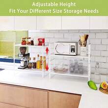 Across-Star - Estante organizador expandible para gabinete soporte apilable para mostrador de cocina estante de despensa de altura ajustable estante para especias blanco paquete de 2   39586756 - Blancopaquete de 2 - Ver 4
