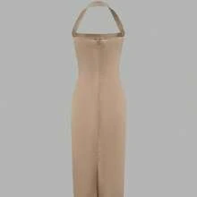 Elegant Women's Mid-Length Dress, Suitable For Vacation, Daily Gatherings, Parties And Cocktail Events Summer - Khaki - View 6