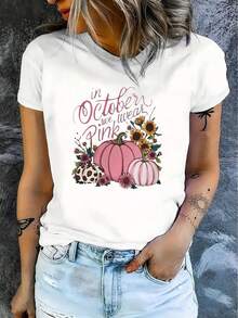 1 camiseta casual de manga corta para mujer, 100% algodón grueso - cuello redondo cómodo, top suave y bonito, 180g de algodón 100%. - Blanco - Ver 3
