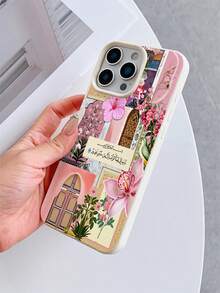 1件皮革紋理 TPU 防震手機殼，UV 花卉與建築拼貼圖案，適用於 iPhone 7/8/7 Plus/8 Plus/X/XS/XR/XS Max/11/11 Pro/11 Pro Max/12/12 Pro/12 Pro Max/12 Mini/13/13 Pro/13 Pro Max/13 Mini/14/14 Pro/14 Pro Max/14 Plus/15/15 Pro/15 Pro Max/15 Plus/16/16 Pro/16 Pro Max/16 Plus/17/17 Pro/17 Pro Max/Air - 彩色 - 查看 4