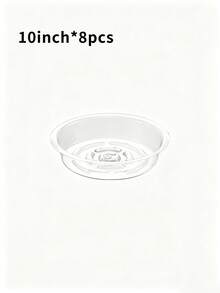 4/8pcs 6", 8", 10" Transparent Plastic Plant Saucers, Indoor Outdoor Garden Drip Trays - Transparent - View 12