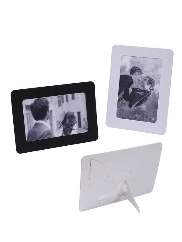 5 piezas Marcos de fotos de 4x6 pulgadas con soportes, elegantes marcos de fotos para exhibición en escritorio, incluye adhesivo para montaje en pared, regalo creativo para seres queridos, adecuado para cumpleaños, aniversario, boda, decoración del hogar en días festivos