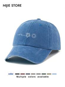 1顶复古水洗海龟印花棒球帽，日常穿搭必备夏季户外运动遮阳帽，轻便透气吸汗防晒帽，适合日常街头、海滩、旅行等场合。 - Puro Suco do Brasil - 查看 2