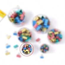 彩色混色長尾夾套組－6種尺寸（12-60入）附收納桶，可愛桌面用品，適用居家、辦公室與學校 - 長尾夾[桶裝] - 查看 12