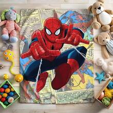 1pc S-Pider-Man Print Blanket,Retro Cartoon Style Throw Blanket,Cartoon Character Printed Blanket,All-Season Universal Nap Blanket,Character Home Decor Blanket,Modern Fashion Gift Suitable For Home Bedroom Bed Sofa Office Lunch Break Cover Picnic Blanket - Nhiều màu - Xem 4