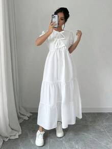 Women Midi Dresses - White - View 7