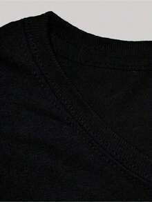 Camiseta de Cuello Redondo con Estampado de Cerezas y Lazo Azul, Top Casual de Manga Corta para Primavera y Verano, Ropa de Mujer, Camiseta de Cuello Redondo para Mujer 100% Algodón, Camiseta de Mujer - Negro - Ver 3
