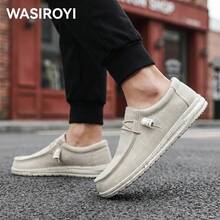 WASIROYI Men's Casual Canvas Slip-On Sneakers For Halloween, Outdoor Lightweight Breathable Flat Loafers - 米色 - 查看 5