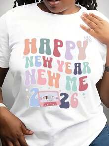 Suave, transpirable y ligera para comodidad durante todo el día. Camiseta de uso diario "Feliz Año Nuevo, Nuevo Yo", camiseta retro de Año Nuevo, camiseta de uso diario "Hola", camiseta de Nochevieja, camiseta vintage "Feliz Año Nuevo". Cuello redondo clásico con un corte relajado que favorece todas las formas del cuerpo y es fácil de combinar con jeans, pantalones cortos y leggings. - Blanco - Ver 1