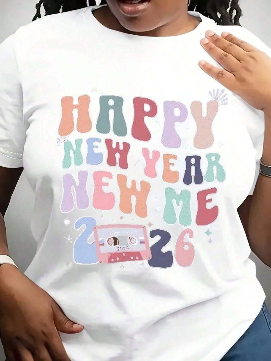 Suave, transpirable y ligera para comodidad durante todo el día. Camiseta de uso diario "Feliz Año Nuevo, Nuevo Yo", camiseta retro de Año Nuevo, camiseta de uso diario "Hola", camiseta de Nochevieja, camiseta vintage "Feliz Año Nuevo". Cuello redondo clásico con un corte relajado que favorece todas las formas del cuerpo y es fácil de combinar con jeans, pantalones cortos y leggings. - Blanco - Ver 1