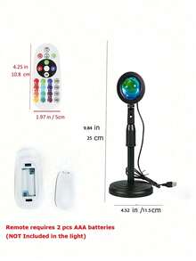 1件 RGB 投影燈，附大尺寸遙控器，多種變色模式，USB 供電，360°旋轉，適用於裝飾、房間布置、節日禮物、生日派對、放鬆、婚禮週年、氛圍照明、攝影照明、氛圍燈光、INS 攝影風格 - 大遙控-落日投影 - 查看 8