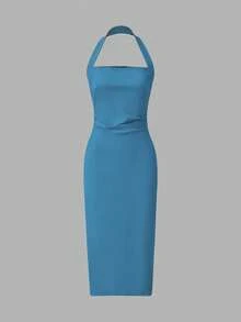 Elegant Mid-Length Women's Dress, Suitable For Vacations, Daily Gatherings, Parties And Cocktail Events, Summer Pink - 藍湖 - 查看 5