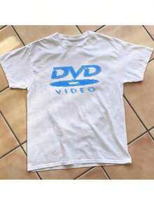 Cute Unisex Premium Casual T-Shirts [100% Cotton] With Nostalgic Green DVD Video Logo, Vintage Video Game Print, 2000s Aesthetic, Good Quality Retro T-Shirts, Casual Short Sleeve Crew Neck Tops For Spring/Summer/Autumn - Unisex Everyday Wear For Women And Men For Campus - 白色 - 查看 6