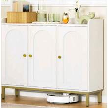 Credenza, Mobile Contenitore con 3 Ante, Credenza Multifunzionale con Ripiani Regolabili, Mobile da Soggiorno, Cucina, 30 x 100 x 80,5 cm - 1 - Visualizzare 2