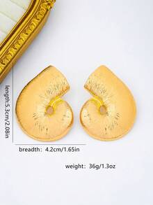1 Đôi bông tai hình vỏ sò thời trang, thích hợp cho các bữa tiệc, họp mặt, đeo hàng ngày, kỳ nghỉ biển, quà tặng đa năng dành cho nữ. - Vàng - Xem 2