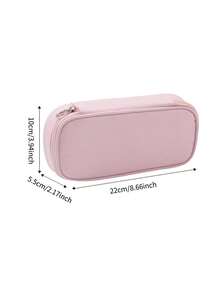 1pc Back To School Minimalist Solid Color Large Capacity Student Stationery Pencil Case, Multi-Layer Classified Storage Pencil Pouch, Campus Large Capacity Desktop Stationery Accessories Storage Bag, Multi-Functional Dormitory Cosmetic Storage Bag, Can Be Used To Store Pens, Rulers, Erasers And A Series Of Storage Pencil Boxes,Back To School - Multicolor - View 2