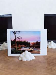 Fluffy Cloud-Shaped Photo Display Stand, Cloud-Shaped Photo Frame, Decorative Collectible, Fluffy Cloud Design Frame Suitable For Room, Office, Cute Desktop Storage, For Photos, Cards, Notes - Multicolor - View 3