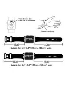 1條綠葉與櫻桃圖案柔軟矽膠彈性透氣舒適替換腕帶，相容於Apple Watch 38mm 40mm 41mm 42mm 44mm 45mm 49mm (S10/S11 42mm) (S10/S11 46mm)，時尚休閒可愛精緻可更換運動手錶錶帶，相容於 Series 11 Ultra 3 SE3 Ultra 2 S11 S10 SE2 9 8 7 SE 6 5 4 3 2 1，女款手錶錶帶，智慧手錶錶帶，獨特個性化且時尚的日常搭配配件手錶錶帶 - 完美的節日禮物 - 彩色 - 查看 6