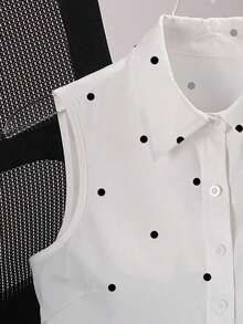 Blusa sin mangas para mujer, de verano, con diseño versátil y elegante, estampado digital de cerezas, imprescindible, alta tasa de devolución, vuelta al colegio, camisa sin mangas para damas - Blanco 3 - Ver 5