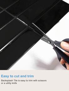 WalDecoo 2pcs/10pcs/15pcs (2.5mm Thick Design) Black Square Tile Stickers, Removable Adhesive Wall Decals, Waterproof & Oil-Proof For Kitchen, Bathroom, Home Decor, Birthday, Graduation, Holiday Gift - HB606 - View 10