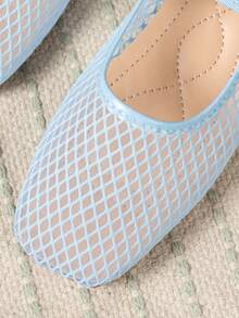 Giày bệt lưới rỗng cho nữ, giày búp bê thời trang, thoải mái, nhẹ nhàng, giày slip-on thoáng khí cho đi làm hàng ngày, thích hợp cho mùa hè. - màu xanh nhạt - Xem 7