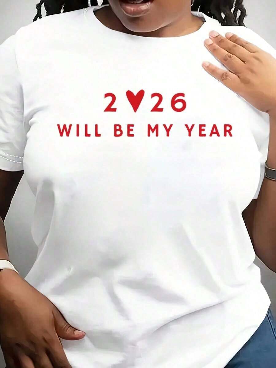 Suave, transpirable y ligero para comodidad durante todo el día. Camiseta de uso diario para el Año Nuevo, camiseta linda como regalo navideño, camiseta de cuello redondo para las fiestas, camiseta con estilo de Año Nuevo, camiseta de uso diario para el Año Nuevo. Cuello redondo clásico con un corte relajado que favorece todas las formas del cuerpo y es fácil de combinar con jeans, pantalones cortos y leggings. - Blanco - Ver 1