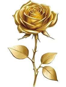 White Printed Cotton T-Shirt With Large Gold Rose Flower Print, Simple and Stylish, Suitable For Summer - Vitt - Visa 2
